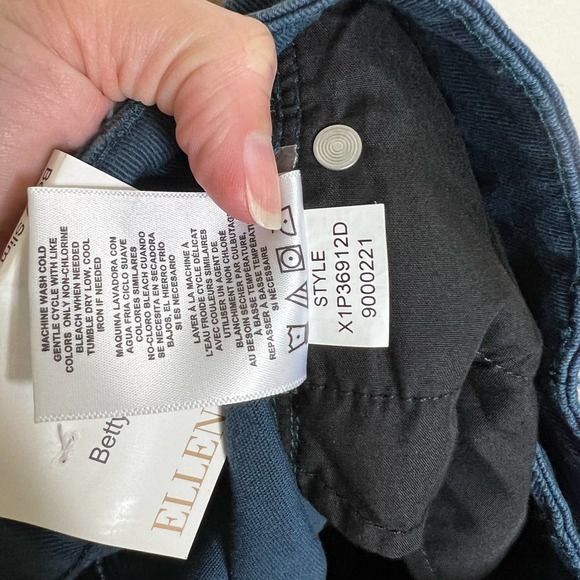NWT Ellen Tracy Betty Slim Ankle Pants 6 Blue High Waist Straight Casual Stretch - Picture 4 of 8